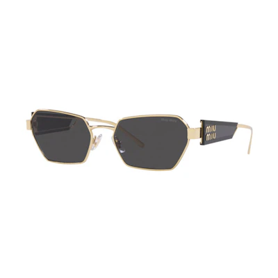 (Women) MIU MIU Fashion Trend Irregular Metal Frame Sunglasses for Women in Light Gold. MU53WSZVN5S0