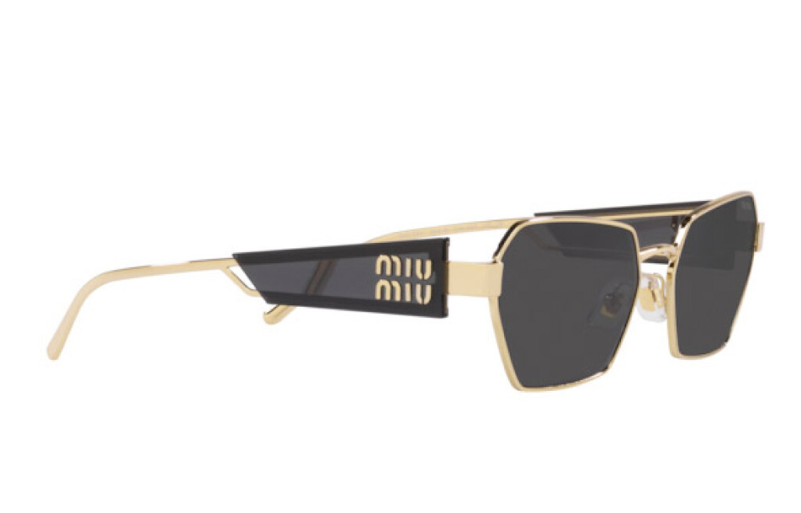 (Women) MIU MIU Fashion Trend Irregular Metal Frame Sunglasses for Women in Light Gold. MU53WSZVN5S0 圖 5
