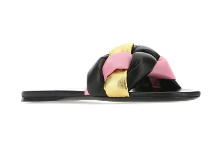 (W) MIU MIU Flat Fashion Slippers 'Black Pink Yellow' 圖 3