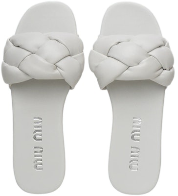 (W) 미우미우 플랫 램스킨 슬라이드 (화이트) 5XX487_LYB_F0009_F_005 Shop (W) 미우미우 플랫 램스킨 슬라이드 (화이트) 5XX487_LYB_F0009_F_005