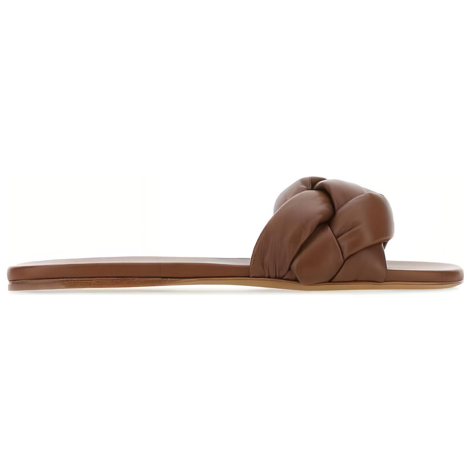 (W) MIU MIU Flat Lambskin Slippers 'Brown' 圖 2