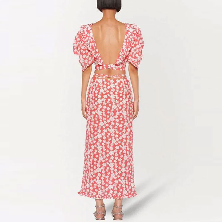 Shop (W) MIU MIU Baju Pink Wanita Corak Bunga Puff Sleeve. MT173810MA-F0J3D