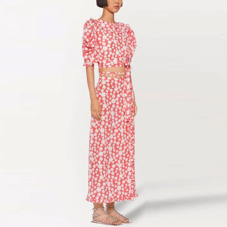 Purchase (W) MIU MIU Baju Pink Wanita Corak Bunga Puff Sleeve. MT173810MA-F0J3D