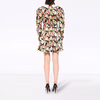 Shop (W) MIU MIU 女士多色花卉印花緞面A字洋裝 MF4066-1YFY-F0002