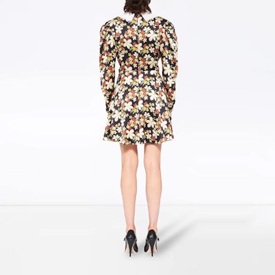 (W) MIU MIU 女士多彩花卉印花缎面A字连衣裙 MF4066-1YFY-F0002 Shop (W) MIU MIU 女士多彩花卉印花缎面A字连衣裙 MF4066-1YFY-F0002