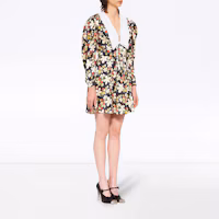 Purchase (W) MIU MIU 女士多色花卉印花緞面A字洋裝 MF4066-1YFY-F0002