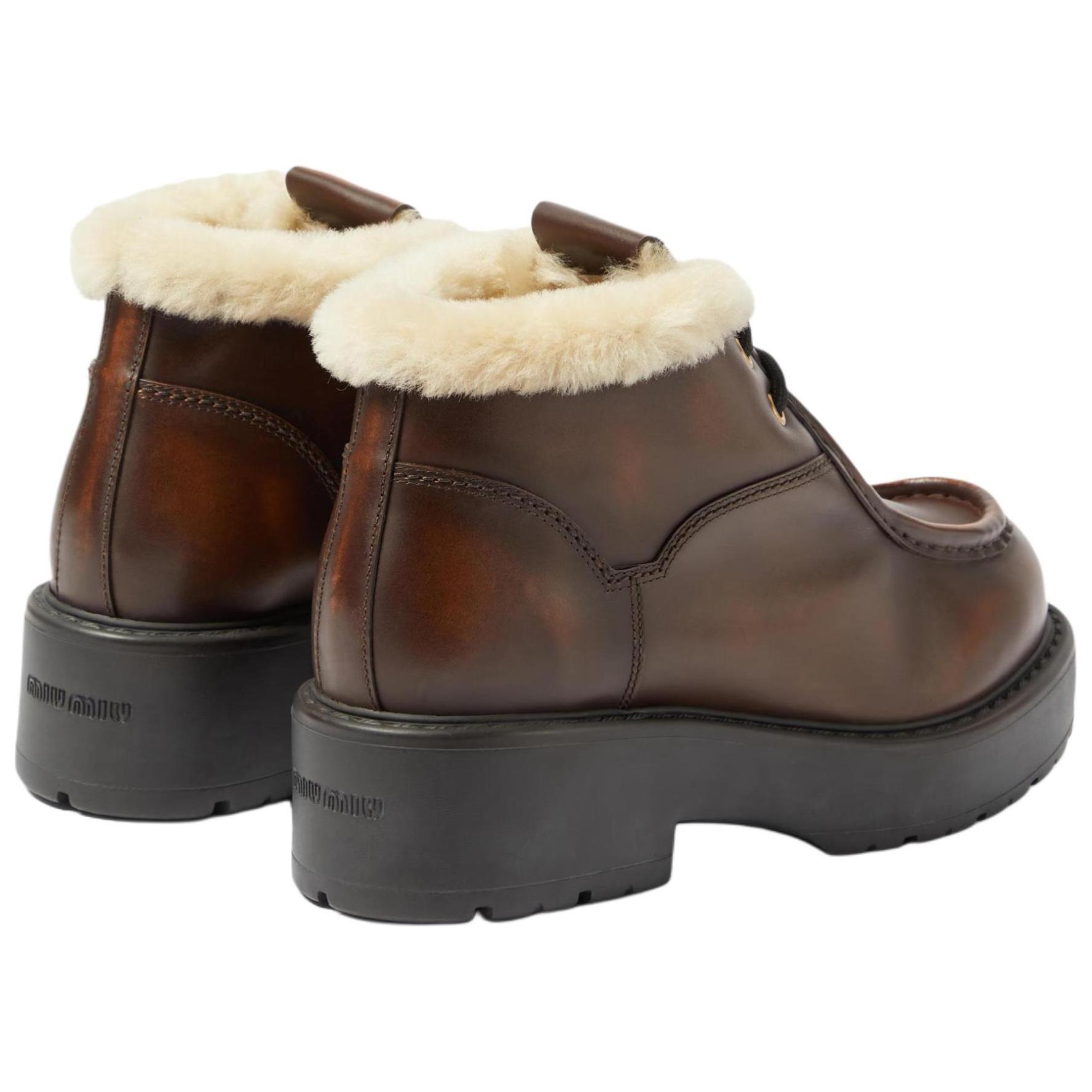 Purchase (W) MIU MIU 灰色小牛皮靴“西耶娜” 5T965D-3LN0-F0038-F-D055