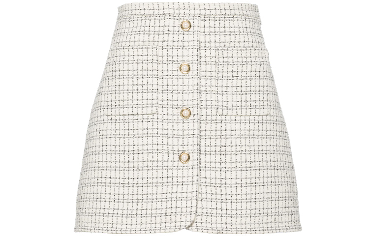 (Women) MIU MIU FW21 A-Line Vintage Mini Skirt Ivory Color. MG1658-6J1-F0304