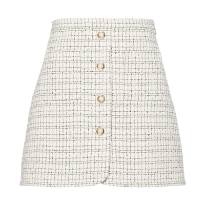 (Women) MIU MIU FW21 A-Line Vintage Mini Skirt Ivory Color. MG1658-6J1-F0304