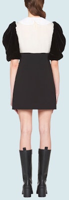 (W) Miu Miu 2021秋冬黑色羊绒钩针泡泡袖迷你连衣裙. MF4304-1TF6-F0002 Shop (W) Miu Miu 2021秋冬黑色羊绒钩针泡泡袖迷你连衣裙. MF4304-1TF6-F0002