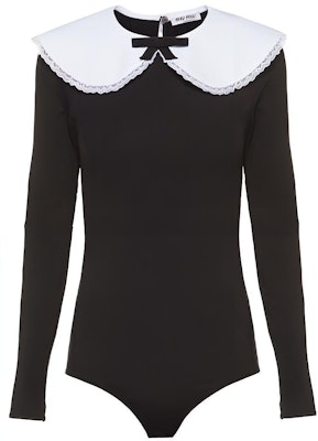 (W) MIU MIU FW21 黑色切爾西領長袖連身褲 MJL745-1YUM-F0002 Buy (W) MIU MIU FW21 黑色切爾西領長袖連身褲 MJL745-1YUM-F0002