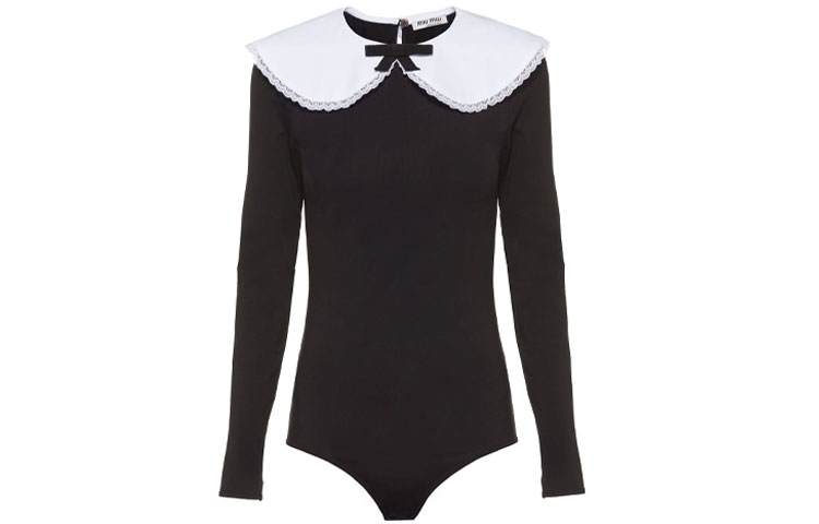 Order (W) MIU MIU FW21 黑色切爾西領長袖連身褲 MJL745-1YUM-F0002