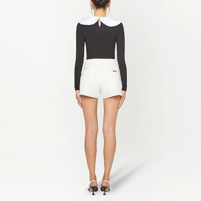 (W) MIU MIU FW21 黑色切爾西領長袖連身褲 MJL745-1YUM-F0002 Shop (W) MIU MIU FW21 黑色切爾西領長袖連身褲 MJL745-1YUM-F0002