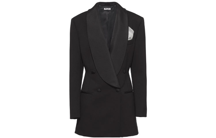 Order (W) Blazer Chaqueta Doble Botonadura Texturizada Negra MIU MIU FW21. MH1645-1R1-F0002