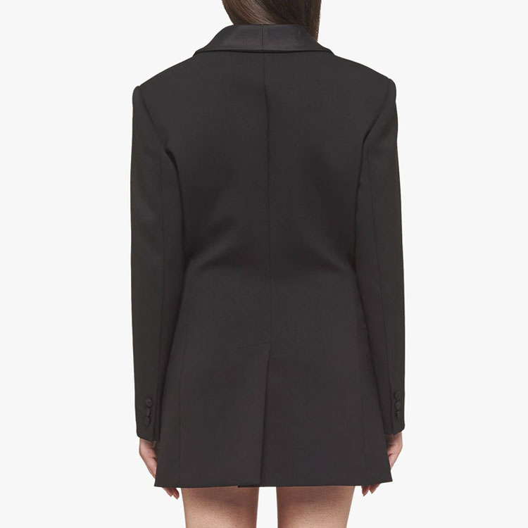 Shop (W) Blazer Chaqueta Doble Botonadura Texturizada Negra MIU MIU FW21. MH1645-1R1-F0002