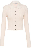 Order (W) MIU MIU FW21 羊絨針織開衫毛衣 女士 米色 MMF492-1ZAI-F0A48