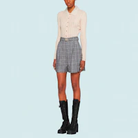 Lookbook (W) MIU MIU FW21 羊絨針織開衫毛衣 女士 米色 MMF492-1ZAI-F0A48