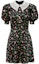 Buy (W) MIU MIU FW21 黑色花卉印花缎面短袖连衣裙 MF4360-1MP7-F0002