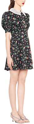 (W) MIU MIU FW21 黑色花卉印花缎面短袖连衣裙 MF4360-1MP7-F0002 Purchase (W) MIU MIU FW21 黑色花卉印花缎面短袖连衣裙 MF4360-1MP7-F0002