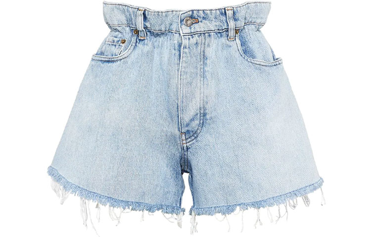 Order (W) MIU MIU FW21 Shorts de Denim Talle Alto Azul con Diseño de 5 Bolsillos. GWP300-1SXP-F0013