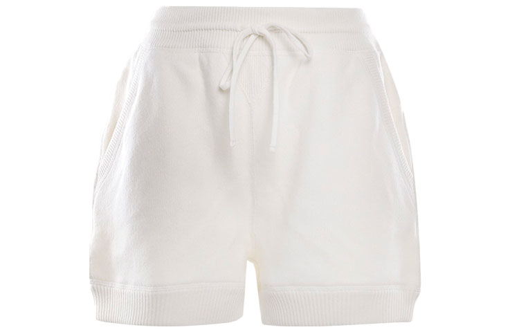 Order (W) Shorts Casuales Blancos de Mezcla de Cachemir MIU MIU FW21 con Logo. MMP165-1ZDJ-F0009