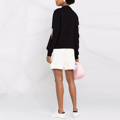(Women) MIU MIU FW21 Logo Cashmere Blend Casual Shorts White. MMP165-1ZDJ-F0009 Purchase (Women) MIU MIU FW21 Logo Cashmere Blend Casual Shorts White. MMP165-1ZDJ-F0009
