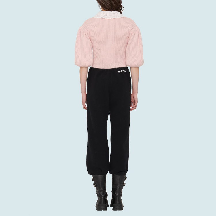 Shop (W) Kardigan Rajut Lengan Panjang Butang MIU MIU FW21 Pink. MMF487-1Y4L-F0E18