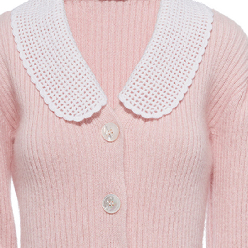 Sizing (W) Kardigan Rajut Lengan Panjang Butang MIU MIU FW21 Pink. MMF487-1Y4L-F0E18