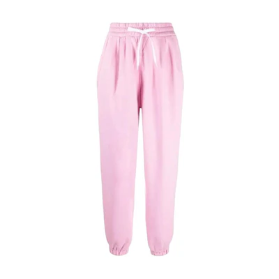 (Women) MIU MIU FW21 Pink Tapered Jogger Knit Track Pants. MJP259-1ZF3-F0E18