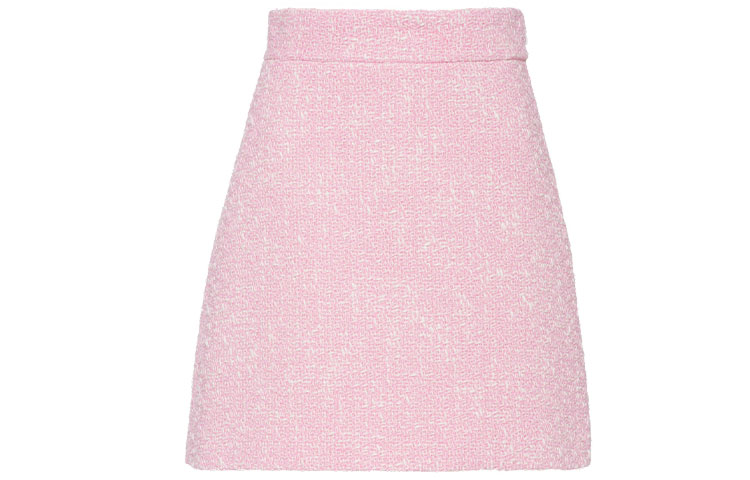 (Women) MIU MIU FW21 Pink Tweed Mini A-line Casual Skirt for Women. MG1635-2AM3-F0028 圖 2