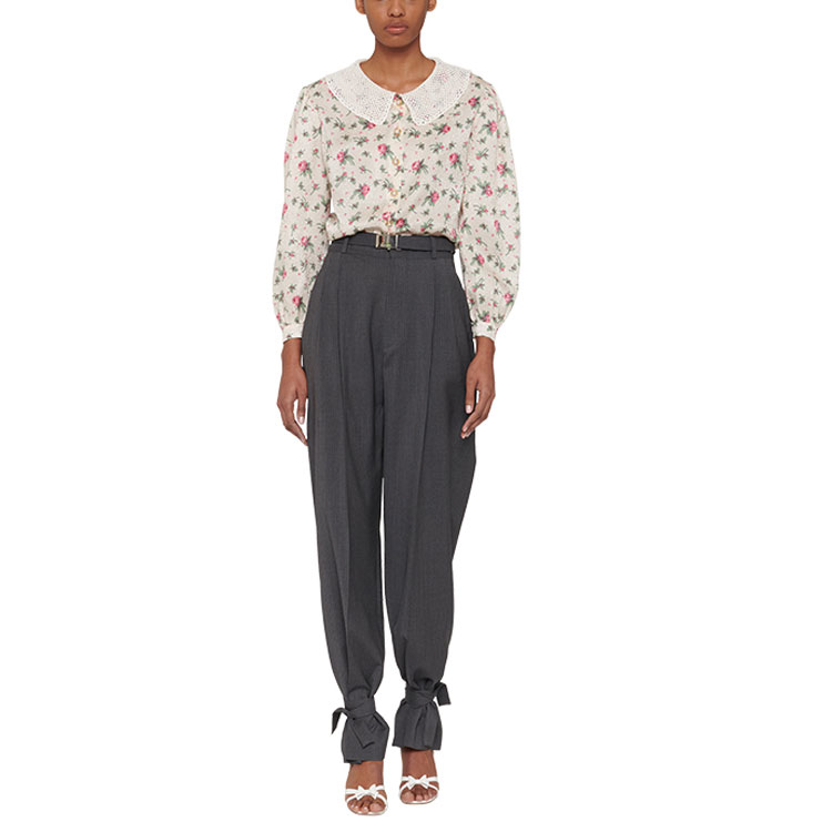 (Women) Miu Miu FW21 Printed Satin Sunscreen Shirt Cream Color MK1556-1MP7-F0061 圖 3