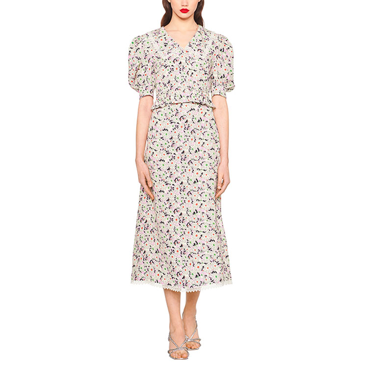 Lookbook (W) MIU MIU FW21 Baju Top Sablé Floral Cetakan Pelbagai Warna. MT1687-1ZP6-F0BDK