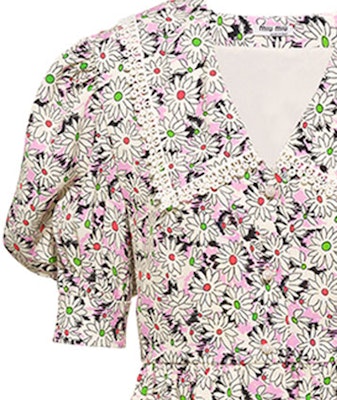 (W) MIU MIU FW21 Baju Top Sablé Floral Cetakan Pelbagai Warna. MT1687-1ZP6-F0BDK Details for (W) MIU MIU FW21 Baju Top Sablé Floral Cetakan Pelbagai Warna. MT1687-1ZP6-F0BDK