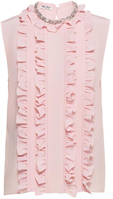 (W) MIU MIU FW21 Baju Tanpa Lengan Crepe Warna Kuarsa MT1653-HMR-F0482 Buy (W) MIU MIU FW21 Baju Tanpa Lengan Crepe Warna Kuarsa MT1653-HMR-F0482