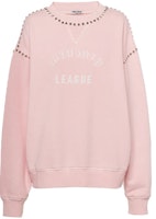 (Women) MIU MIU FW21 Tie-Dye Studded Crewneck Sweatshirt Pink Long Sleeve. MJL800-1ZVE-F0384 (Women) MIU MIU FW21 Tie-Dye Studded Crewneck Sweatshirt Pink Long Sleeve. MJL800-1ZVE-F0384