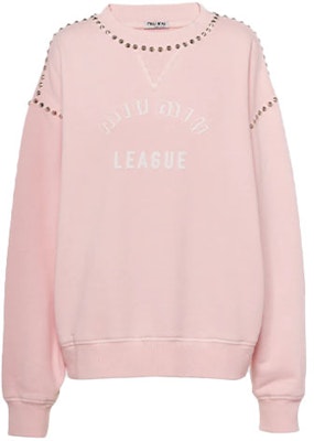 (W) MIU MIU FW21粉色扎染铆钉长袖圆领卫衣. MJL800-1ZVE-F0384 Order (W) MIU MIU FW21粉色扎染铆钉长袖圆领卫衣. MJL800-1ZVE-F0384