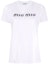 Order (Women) MIU MIU FW21 White Logo Crewneck Short Sleeve T-Shirt MJN319-1ZSB-F0009