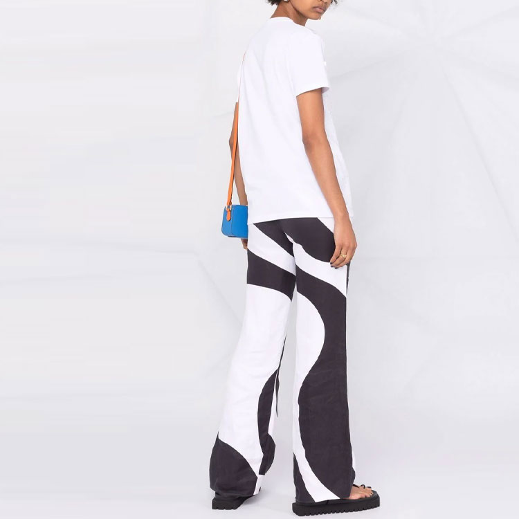 Shop (Women) MIU MIU FW21 White Logo Crewneck Short Sleeve T-Shirt MJN319-1ZSB-F0009