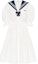 Buy (W) MIU MIU FW21 Dress Putih Lengan Pendek A-Line dengan Kolar Laut. MF4290-819-F0009
