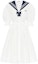 Order (W) MIU MIU FW21 Dress Putih Lengan Pendek A-Line dengan Kolar Laut. MF4290-819-F0009