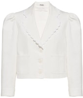 (Women) MIU MIU FW21 White Single-Breasted Long Sleeve Blazer MH1665-1YTX-F0009 (Women) MIU MIU FW21 White Single-Breasted Long Sleeve Blazer MH1665-1YTX-F0009