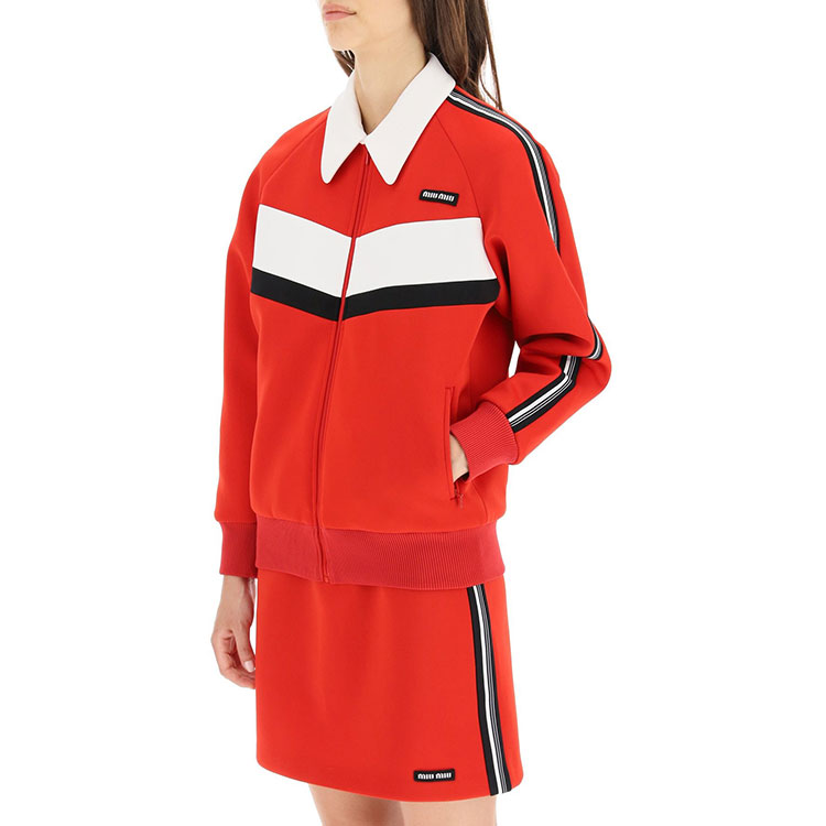 Purchase (W) 미우미우 FW21 지퍼업 카라 롱슬리브 자켓 레드 MJL756-1Z16-F0011