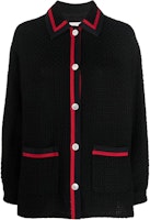 (Women) MIU MIU FW22 Black Contrast Striped Trim Button-Up Jacket. ML85311D1-F0002 (Women) MIU MIU FW22 Black Contrast Striped Trim Button-Up Jacket. ML85311D1-F0002