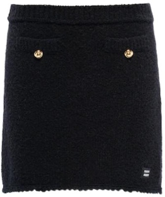 (W) MIU MIU FW22 黑色高腰纽扣迷你裙。 MMG410-1191-F0002 Order (W) MIU MIU FW22 黑色高腰纽扣迷你裙。 MMG410-1191-F0002