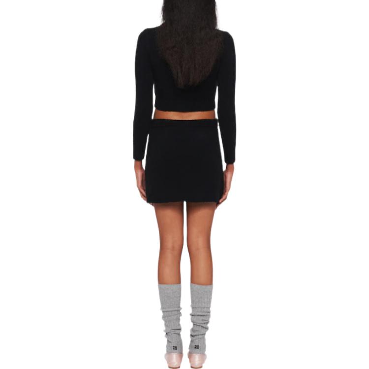 Shop (W) MIU MIU FW22 黑色高腰纽扣迷你裙。 MMG410-1191-F0002