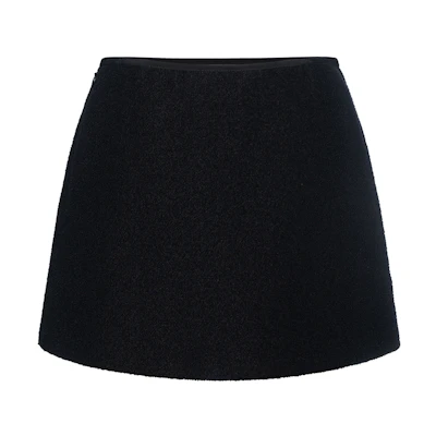 (Women) MIU MIU FW22 Black High-Waisted Casual Short Skirt. MG181-3GWV-F0002