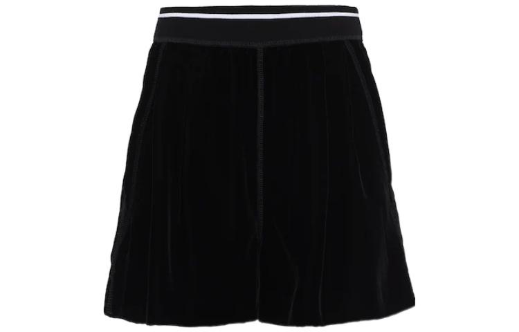 Order (W) MIU MIU FW22 Shorts Negros de Tiro Alto con Ribete de Rayas. MP1628-068-F0002