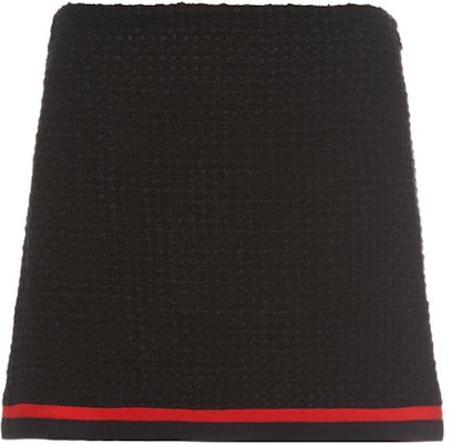 (W) 缪缪MIU MIU FW22 黑色条纹粗花呢休闲A字裙. MG1814-11D1-F0002 Buy (W) 缪缪MIU MIU FW22 黑色条纹粗花呢休闲A字裙. MG1814-11D1-F0002