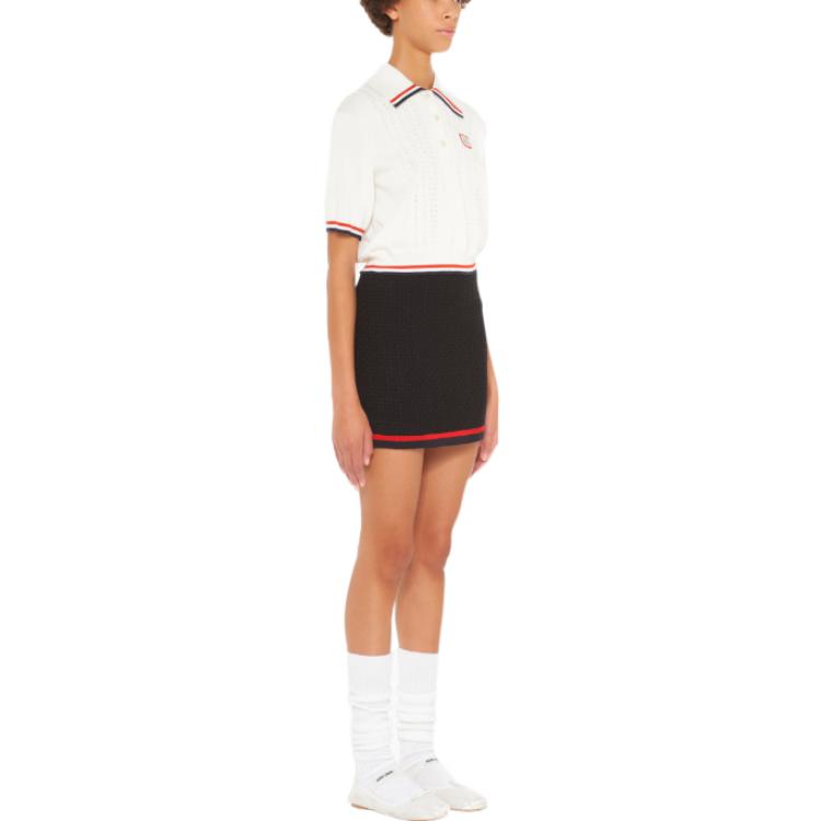 Purchase (W) 缪缪MIU MIU FW22 黑色条纹粗花呢休闲A字裙. MG1814-11D1-F0002