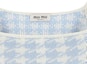 Details for (W) MIU MIU FW22 Baju Tanpa Lengan Corak Houndstooth Biru Logo Sulaman. MMV033-11UX-F0BIL